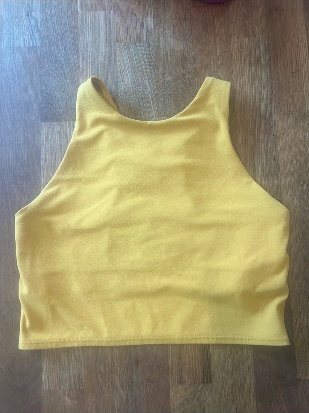 Athleta Buttery soft High-Neck Crop workout Tank Top golden yellow